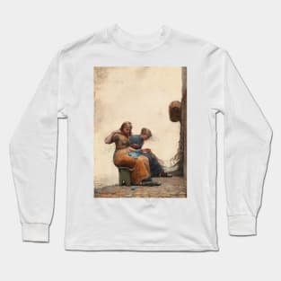 Mending the Nets by Winslow Homer Long Sleeve T-Shirt